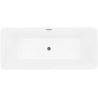Mexen Velo Slim freestanding bath 170 x 75 cm, white/black, brushed nickel overflow - 52811707575-97