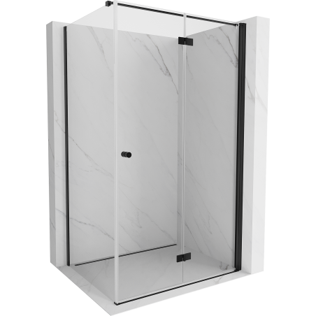 Mexen Mist-F folding shower cabin right 80 x 110 cm, transparent, black - 8A6T-080-110-70-00-P