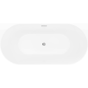 Mexen Oval Slim freestanding back-to-wall bathtub 170 x 80 cm, white/gray, chrome overflow - 52661708062-01