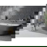 Mexen Oval Slim freestanding back-to-wall bathtub 170 x 80 cm, white/gray, chrome overflow - 52661708062-01