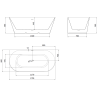 Mexen Oval Slim freestanding back-to-wall bathtub 170 x 80 cm, white/gray, chrome overflow - 52661708062-01