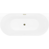 Mexen Oval Slim free-standing back-to-wall bath 170 x 80 cm, white/grey, gold overflow - 52661708062-50