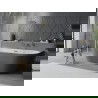 Mexen Oval Slim freestanding back-to-wall bathtub 170 x 80 cm, white/gray, gold overflow - 52661708062-50