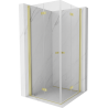 Mexen Mist-F Duo foldable shower enclosure 80 x 80 cm, clear, brushed gold - 8A6-080L-080P-55-00