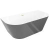 Mexen Oval Slim freestanding back-to-wall bathtub 170 x 80 cm, white/gray, brushed gold overflow - 52661708062-55