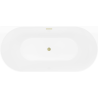 Mexen Oval Slim freestanding wall-mounted bathtub 170 x 80 cm, white/grey, brushed gold overflow - 52661708062-55