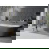 Mexen Oval Sim freestanding wall-adjacent bathtub 170 x 80 cm, white/gray, brushed gold overflow - 52661708062-55