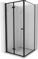 Mexen Mist-F T folding shower cabin left 70 x 70 cm, black frame, black - 8A6T-070-070-70-70-L