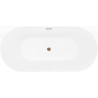 Mexen Oval Slim freestanding wall-mounted bathtub 170 x 80 cm, white/grey, overflow rose gold - 52661708062-60