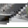 Mexen Oval Slim freestanding back-to-wall bathtub 170 x 80 cm, white/gray, brushed copper overflow - 52661708062-65