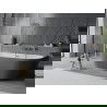 Mexen Oval Slim freestanding back-to-wall bathtub 170 x 80 cm, white/gray, overflow gun gray brushed - 52661708062-66