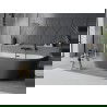 Mexen Oval Sim free-standing wall-adjacent bathtub 170 x 80 cm, white/gray, black overflow - 52661708062-70