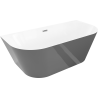 Mexen Oval Slim free-standing back-to-wall bathtub 170 x 80 cm, white/gray, overflow gun metal - 52661708062-95