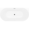 Mexen Oval Slim freestanding back-to-wall bath 170 x 80 cm, white/grey, gun metal overflow - 52661708062-95