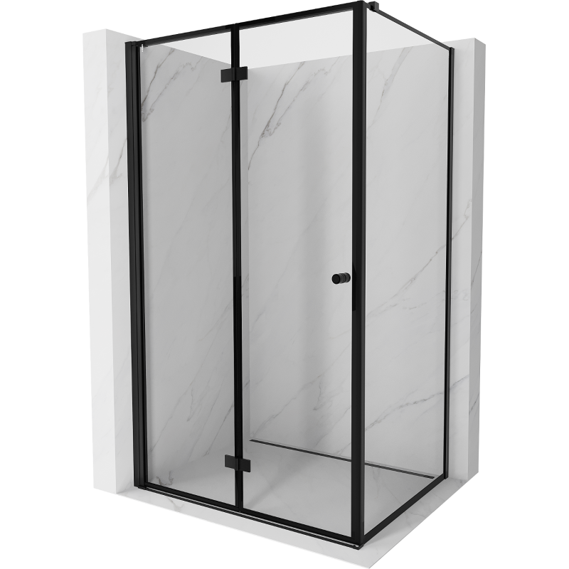 Mexen Mist-F folding left shower cabin 95 x 75 cm, black frame, black - 8A6T-095-075-70-70-L
