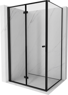 Mexen Mist-F folding shower enclosure left 120 x 75 cm, black frame, black - 8A6T-120-075-70-70-L
