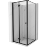Mexen Mist-F folding shower cabin left 80 x 80 cm, black frame, black - 8A6T-080-080-70-70-L