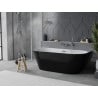 Mexen Oval Slim freestanding wall bathtub 170 x 80 cm, white/black, chrome overflow - 52661708075-01