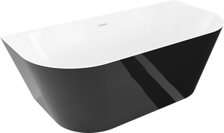 Mexen Oval Slim freestanding wall-mounted bath 170 x 80 cm, white/black, white overflow - 52661708075-20