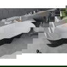 Mexen Oval Slim freestanding back-to-wall bathtub 170 x 80 cm, white/black, white overflow - 52661708075-20