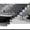 Mexen Oval Slim freestanding back-to-wall bathtub 170 x 80 cm, white/black, white overflow - 52661708075-20