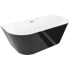 Mexen Oval Slim freestanding white/black bathtub 170 x 80 cm, wall-mounted, rose gold overflow - 52661708075-60