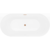 Mexen Oval Slim 170 x 80 cm Freestanding Wall Bathtub, White/Black, Brushed Copper Overflow - 52661708075-65