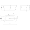 Mexen Oval Slim freestanding wall-mounted bathtub 170 x 80 cm, white/black, brushed gun gray overflow - 52661708075-66