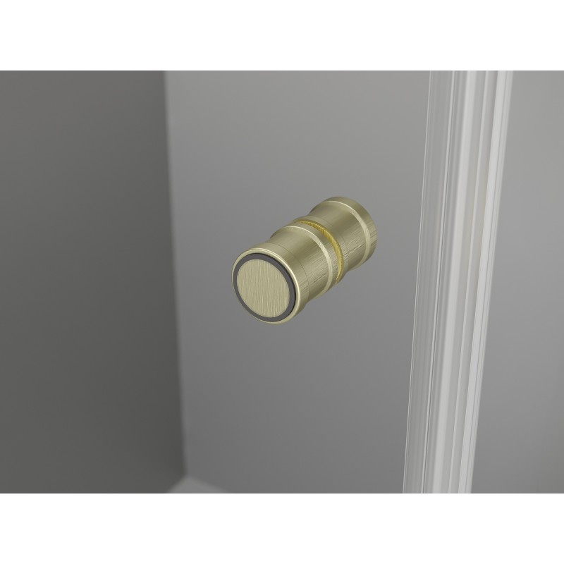 Mexen Mist-F Duo left folding shower cabin 120 x 85 cm, transparent, brushed gold - 8A6-120L-085P-55-00