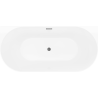 Mexen Oval Slim freestanding back-to-wall bath 170 x 80 cm, white/black, brushed gun gray overflow - 52661708075-66