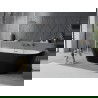 Mexen Oval Slim freestanding wall-mounted bathtub 170 x 80 cm, white/black, brushed gun gray overflow - 52661708075-66
