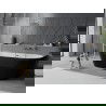 Mexen Oval Sim 170 x 80 cm Freestanding Wall Bathtub, White/Black, Overflow Gun Metal - 52661708075-95