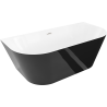Mexen Oval Sim freestanding back-to-wall bathtub 170 x 80 cm, white/black, brushed nickel overflow - 52661708075-97