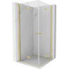 Mexen Mist-F Duo Folding Shower Cabin 90 x 90 cm, Transparent, Brushed Gold - 8A6-090L-090P-55-00