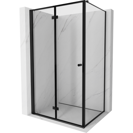 Mexen Mist-F foldable shower cabin left 95 x 100 cm, black frame, black - 8A6T-095-100-70-70-L