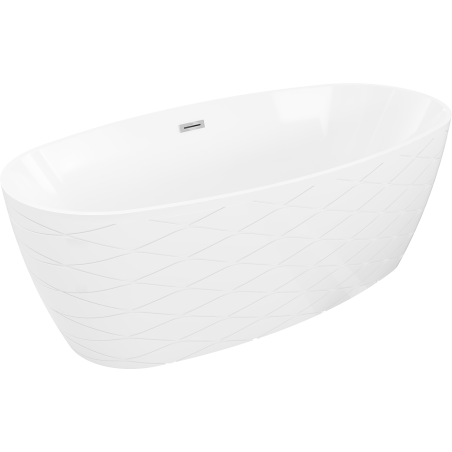 Mexen Olea freestanding bathtub pattern 170 x 80 cm, white, chrome overflow - 52821708000-01