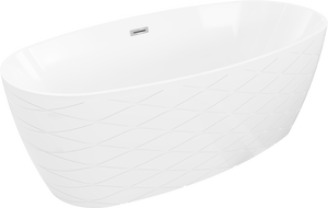 Mexen Olea freestanding bathtub pattern 170 x 80 cm, white, chrome overflow - 52821708000-01
