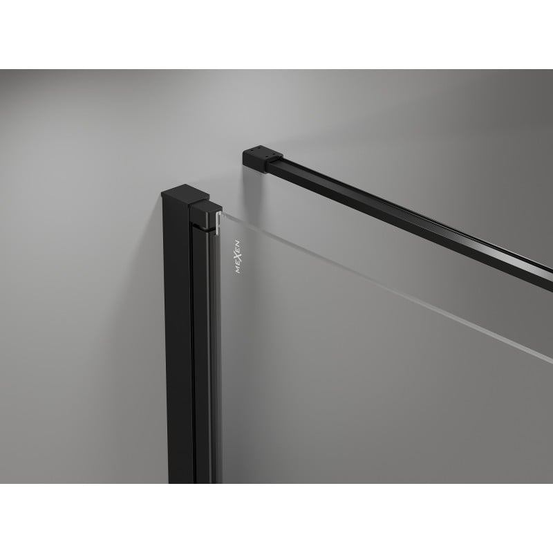 Mexen Mist-F foldable left shower cabin 85 x 110 cm, black frame, black - 8A6T-085-110-70-70-L