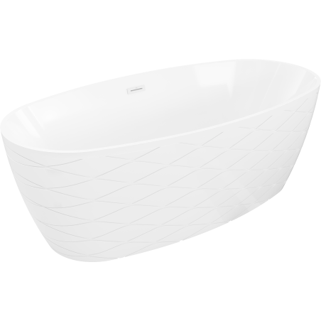 Mexen Olea freestanding bath pattern 170 x 80 cm, white, white overflow - 52821708000-20