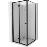 Mexen Mist-F T folding shower cabin left 120 x 120 cm, black frame, black - 8A6T-120-120-70-70-L