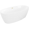 Mexen Olea freestanding bathtub pattern 170 x 80 cm, white, brushed gold overflow - 52821708000-55