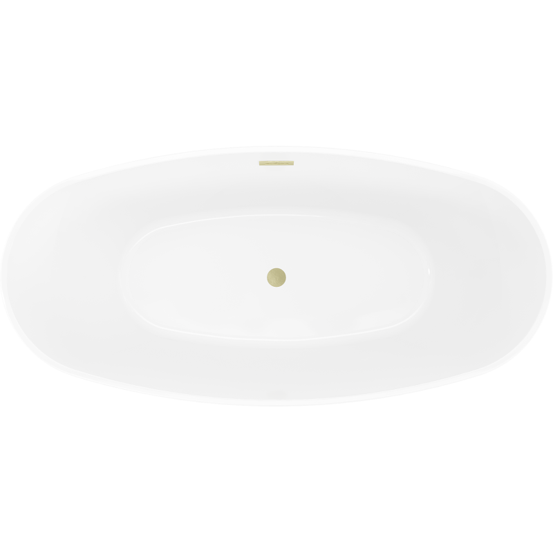 Mexen Olea freestanding bath model 170 x 80 cm, white, overflow gold brushed - 52821708000-55