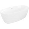 Mexen Olea freestanding bath 170 x 80 cm, white, brushed gun gray overflow - 52821708000-66