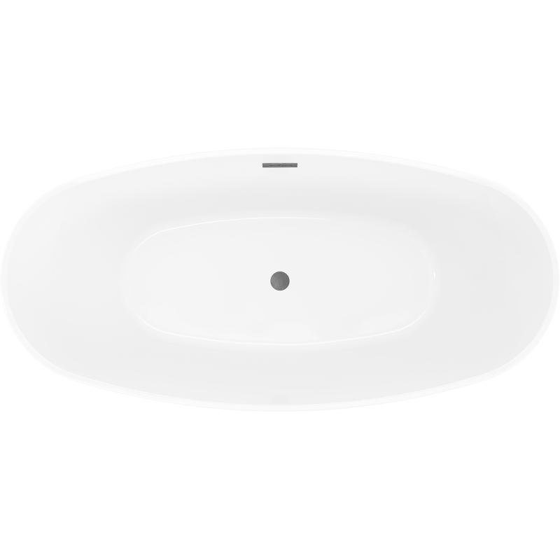 Mexen Olea freestanding bath 170 x 80 cm, white, brushed gun gray overflow - 52821708000-66