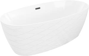 Mexen Olea freestanding bath pattern 170 x 80 cm, white, black overflow - 52821708000-70