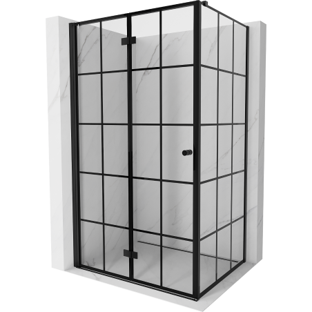 Mexen Mist-F folding shower enclosure left 85 x 70 cm, black grid, black - 8A6T-085-070-70-77-L