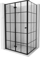 Mexen Mist-F T foldable left shower cabin 100 x 70 cm, black grid, black - 8A6T-100-070-70-77-L