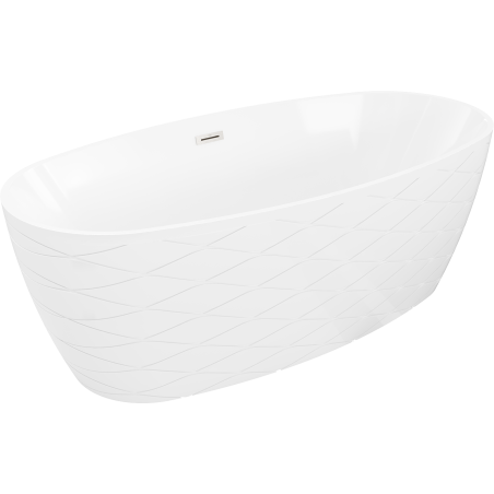 Mexen Olea free-standing bathtub pattern 170 x 80 cm, white, brushed nickel overflow - 52821708000-97