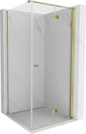 Mexen Mist-F T folding shower cabin right 80 x 80 cm, transparent, gold - 8A6T-080-080-50-00-P