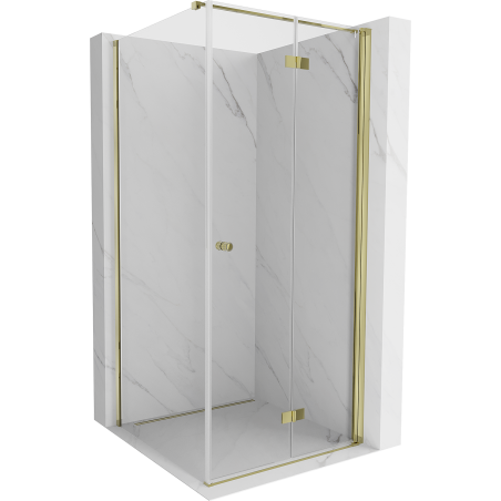 Mexen Mist-F folding shower cabin right 85 x 85 cm, transparent, gold - 8A6T-085-085-50-00-P
